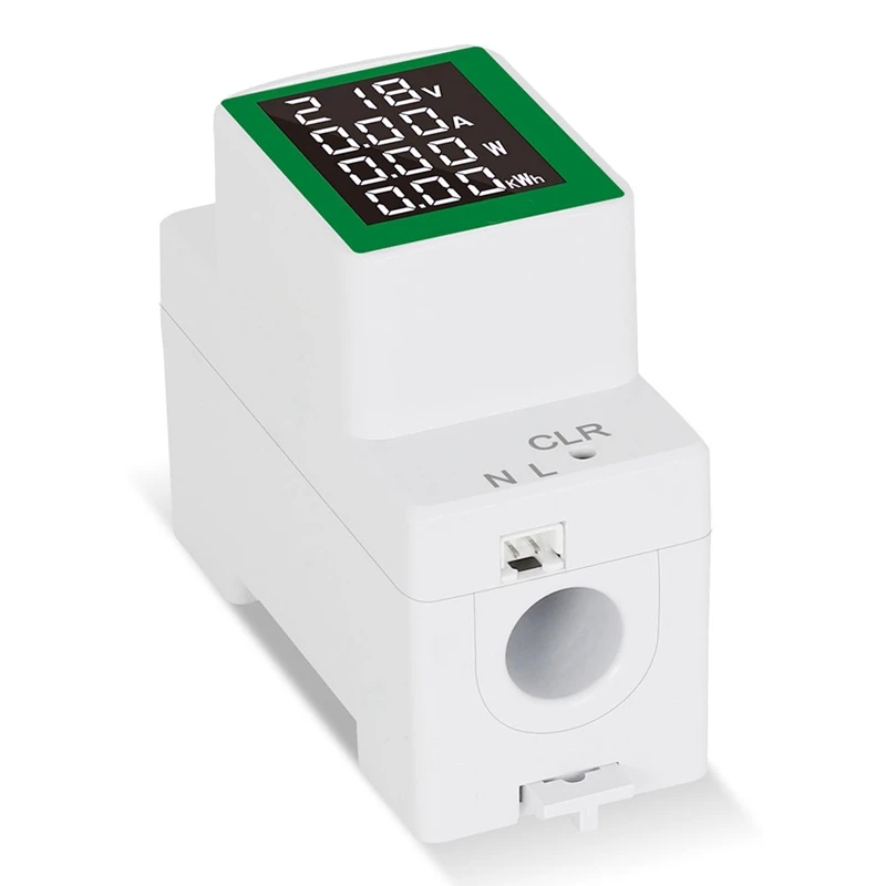 Din Rail Wattmeter Voltmeter Ammeter AC50-300V Volt Amp Powers Factor Time Energy Voltage Current Monitor