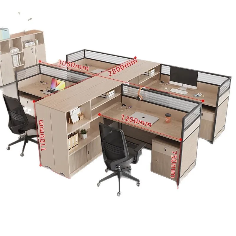 YJQ staff office desk and chair combination simple modern screen card seat office workstation computer desk
