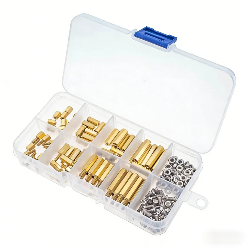 180pcs M3 Motherboard Standoffs&Screws&Nuts Kit, Hex Male-Female Brass Spacer Standoffs, Laptop Screws for DIY Computer Build
