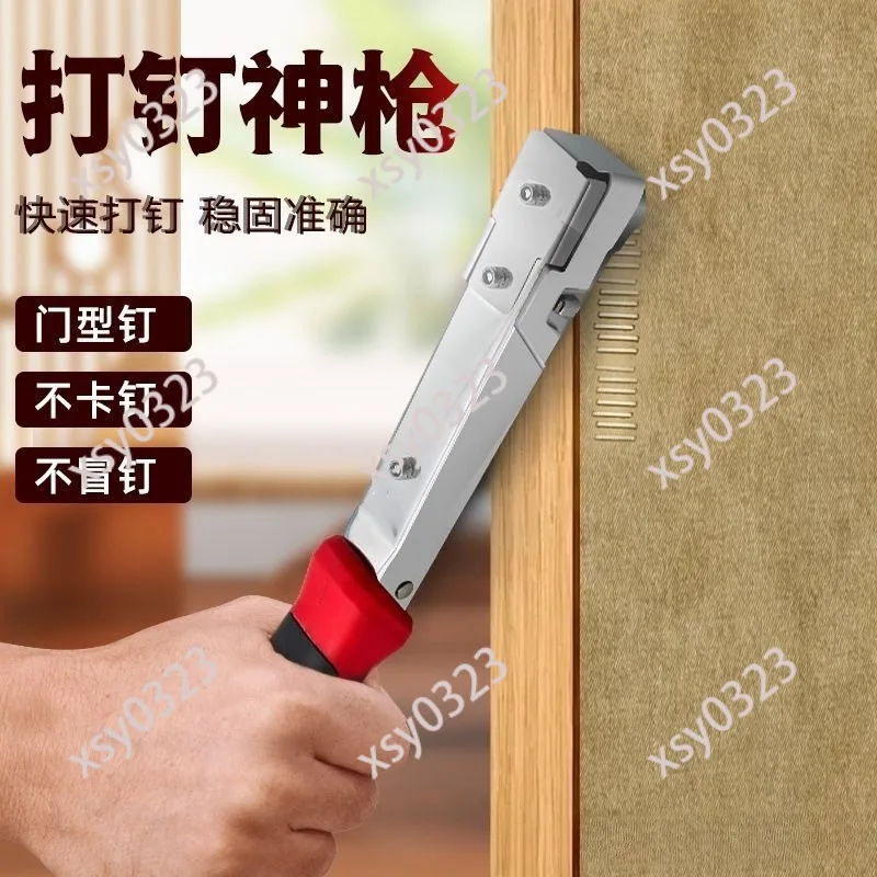 Hand Operated Staple Tacker Heavy Duty Nail Gun for Frames Carpentry Installation Work