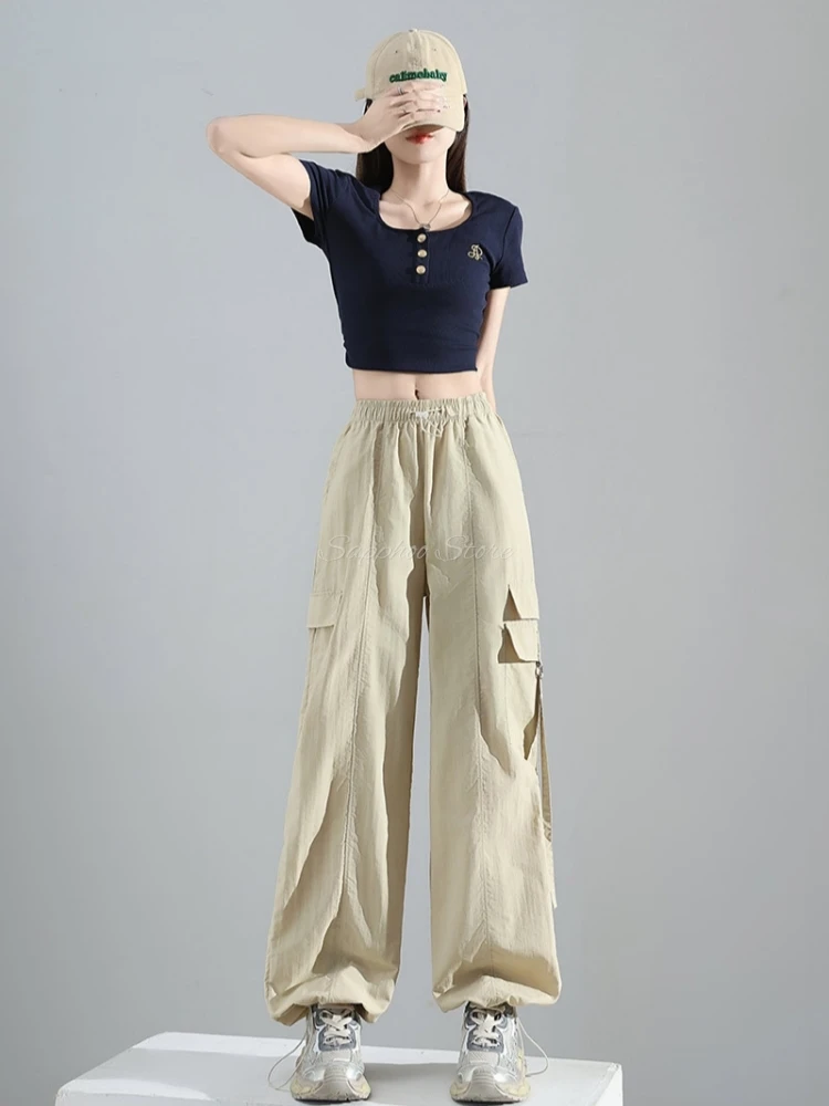 S/M/L/XL Pet Groomer Salon Work Clothes Capri Pants Summer Quick-dry Loose Leisure 7 Colors Breathable Lightweight Drawstring