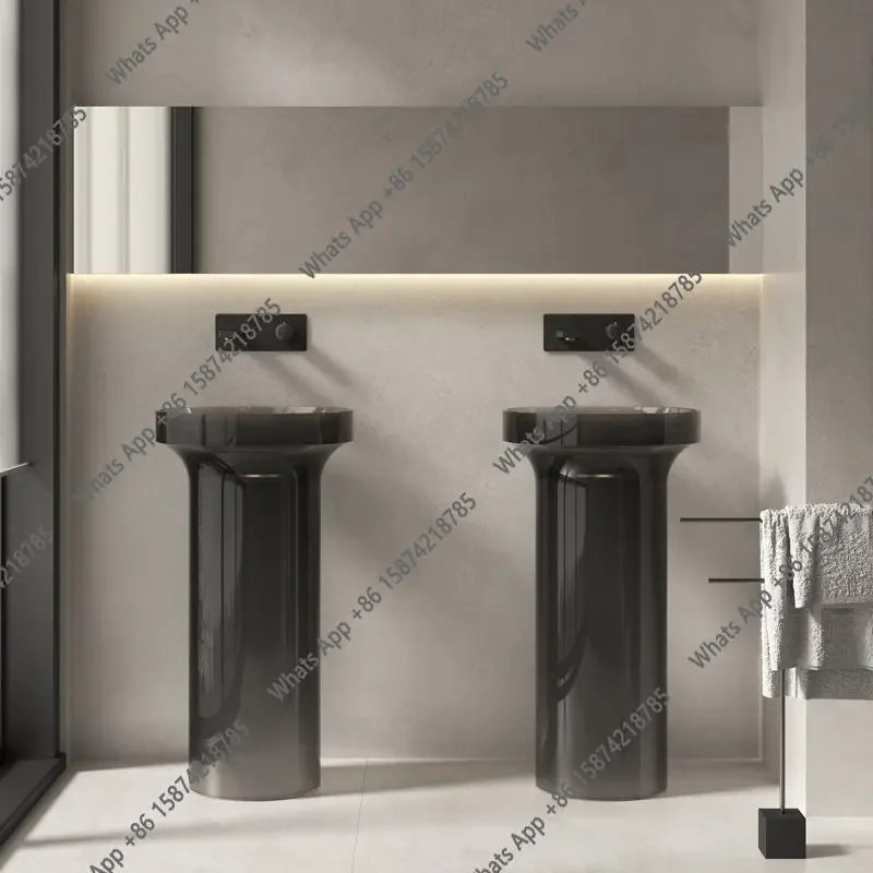 X Art Transparent Washbasin Floor-to-ceiling Column Basin Toilet Hotel Homestay Wash Basin Customization