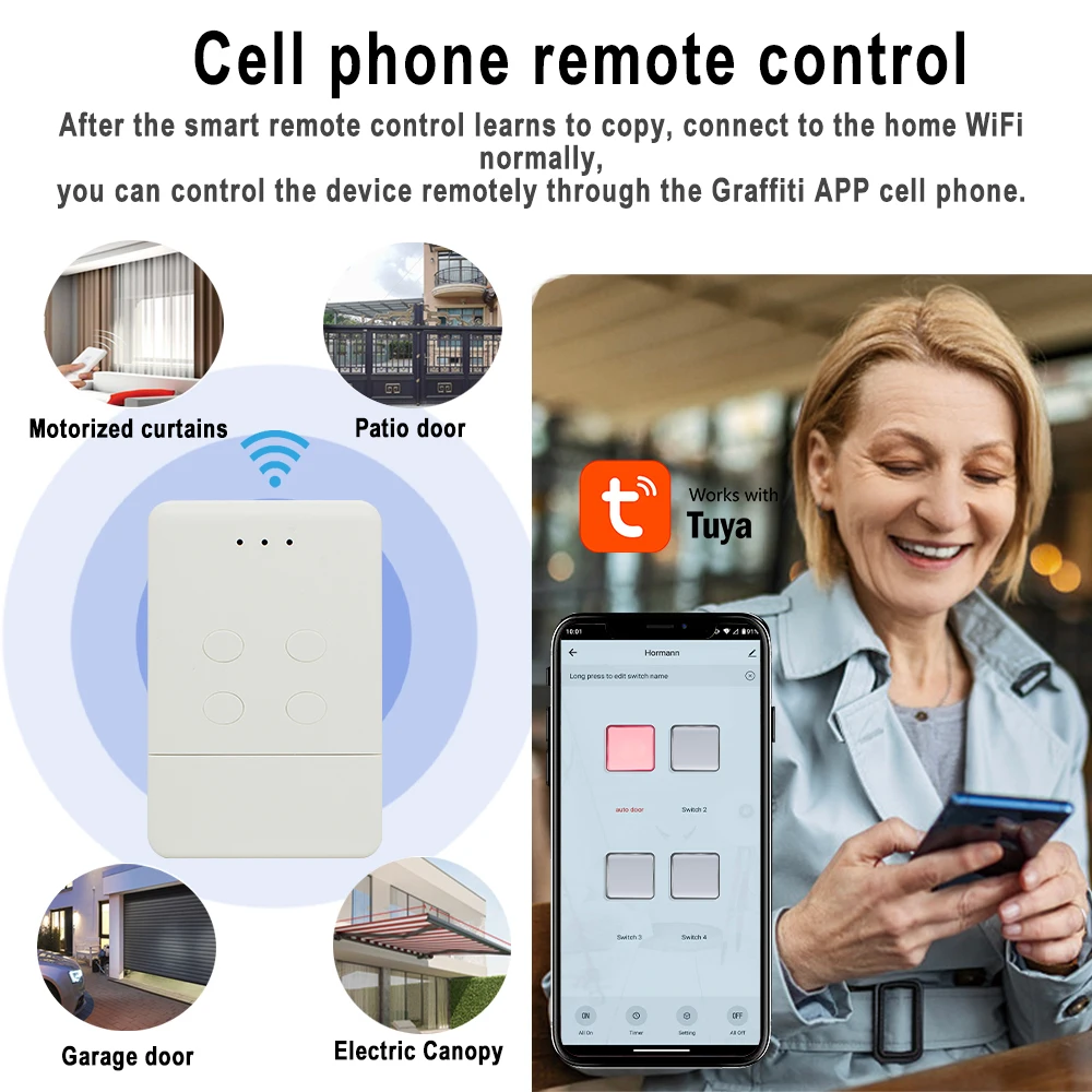 Nieuwe Smart DOORHAN RF Wifi Converter Gate Afstandsbediening Tuya App voor Zender 433 2-pro 4pro Deel functie Alexa Google Thuis