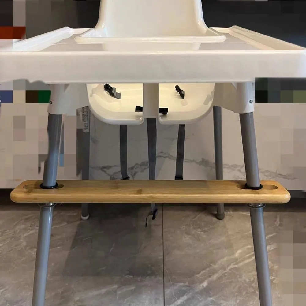 Adjustable High Chair Footrest Stable Design 50cm Length Baby Highchairs Pedal Rubber Rings Non-slip Highchair Accessory