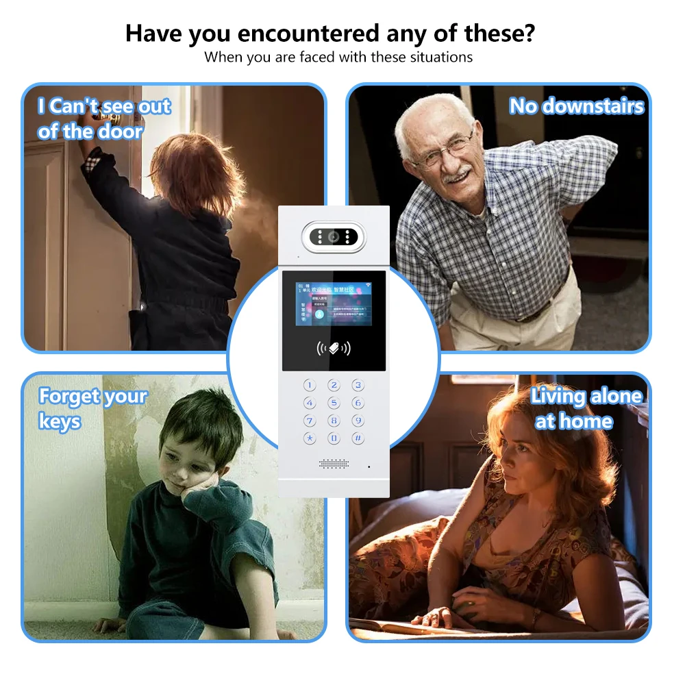 Sistema de intercomunicación Visual, timbre de construcción celular, Control de acceso, conjunto inteligente de intercomunicador de reconocimiento facial de alta definición