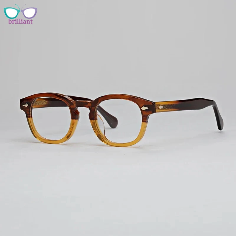 

High Quality Retro Round Acetate Women Eyeglass Frame Fashion Designer Brand Prescription Glasses Men Myopia Optical Eyeglasses