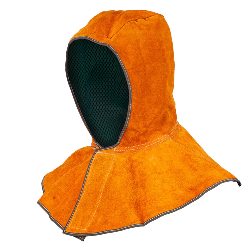 لحام واقي من جلد البقر معزول للحرارة لغطاء رأس الرقبة، قبعة لحام آمنة، لحام بحجم حر #6