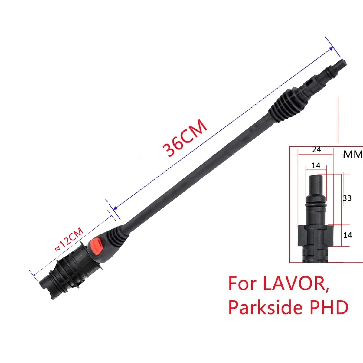 High Pressure Washer Extension Wand for LAVOR/ PARKSIDE PHD with Angle Adjustable Spray Nozzle and Turbo Nozzle