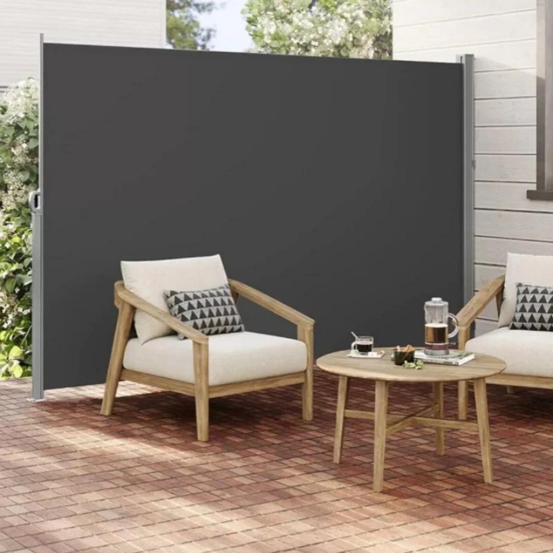 2026 Custom Patio Retractable Side Screen Awning Waterproof Sun Shade Wind Screen Privacy Divider Garden Folding Side Awningprom