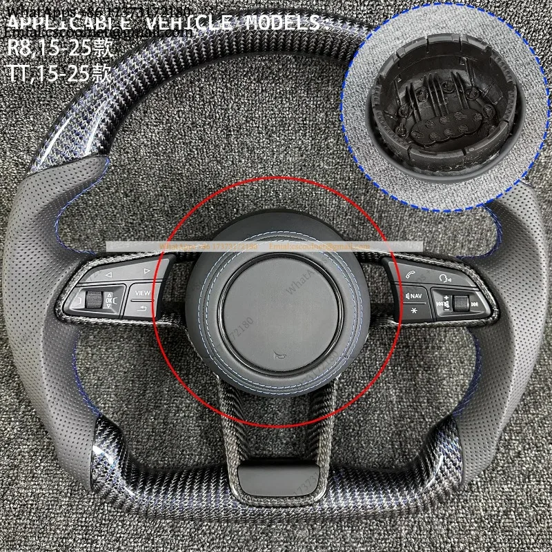 k3 Leather Suede Steering Wheel Cover with Horn Cover for Audi A1 A3 A4 A5 A6 A7 A8 Q3 Q5 Q7 Q8 R8 TT