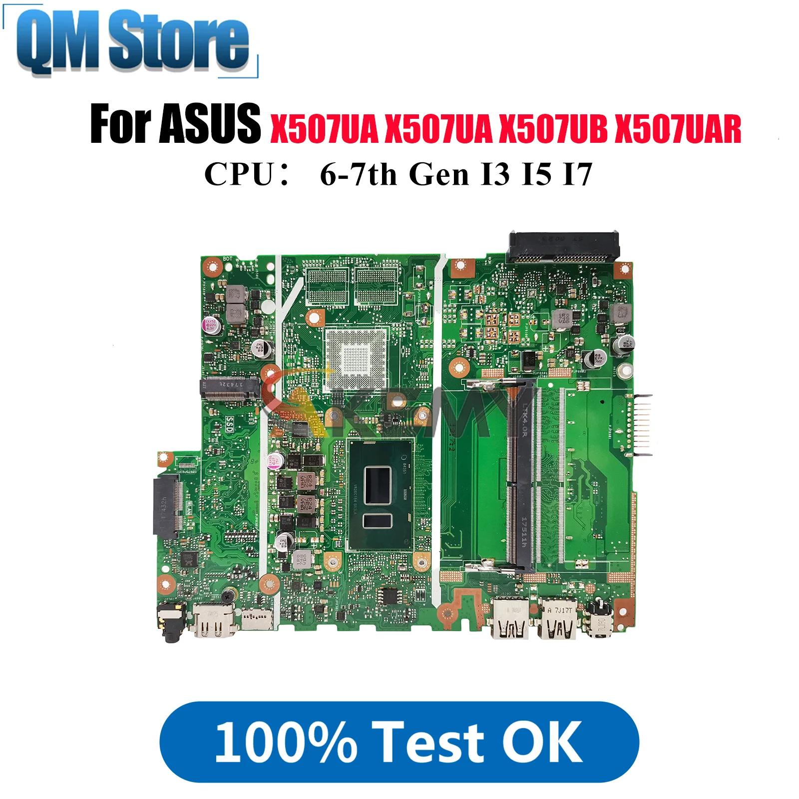 

X507UA Материнская плата для ноутбука ASUS X507UF X507UBR A507U X507UA Y5000U X507UFR X507UB X507UAR X507U F507U Материнская плата I3 I5 I7 CPU