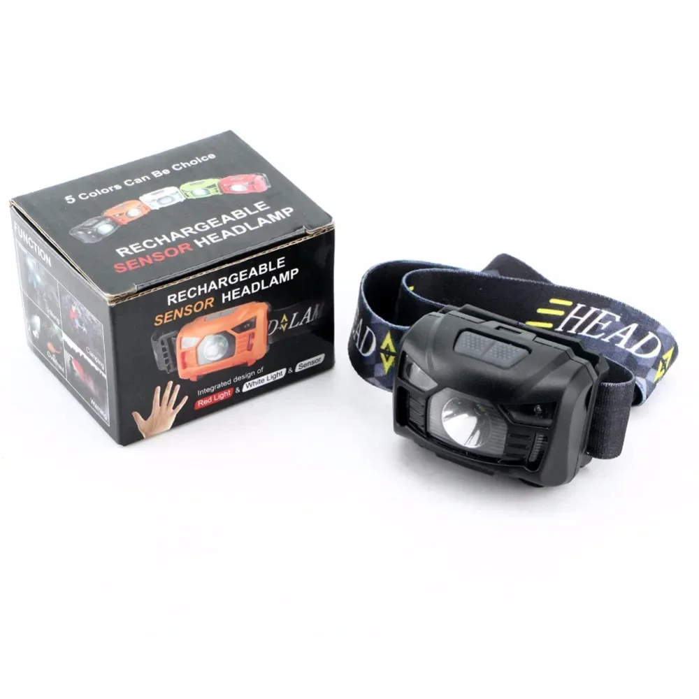 Mini USB Rechargeable LED Headlamp head light IR Motion Sensor Headlight 3000 Lumen Camping Torch Lamp lantern