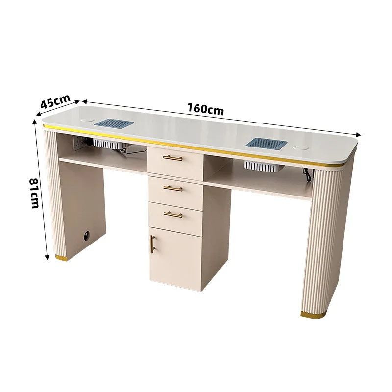 YJQ high-end manicure table, beauty salon, economical nail table with vacuum cleaner, double manicure table