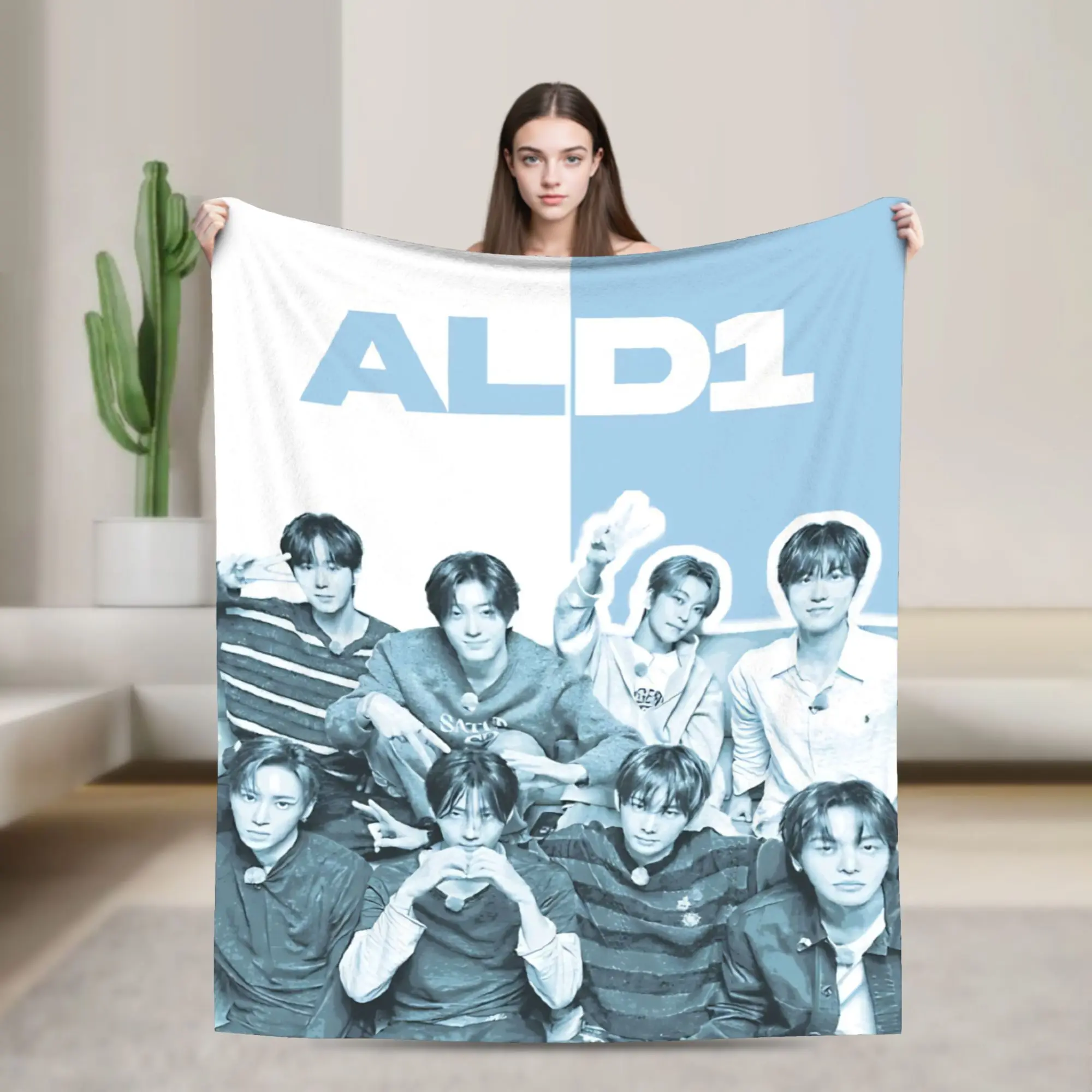 Alpha Drive One Kpop Band Freak Alarm Throw Blanket for Couch  Soft Fuzzy Plush Blanket 50x60 Inch Bedspread for All Seasons