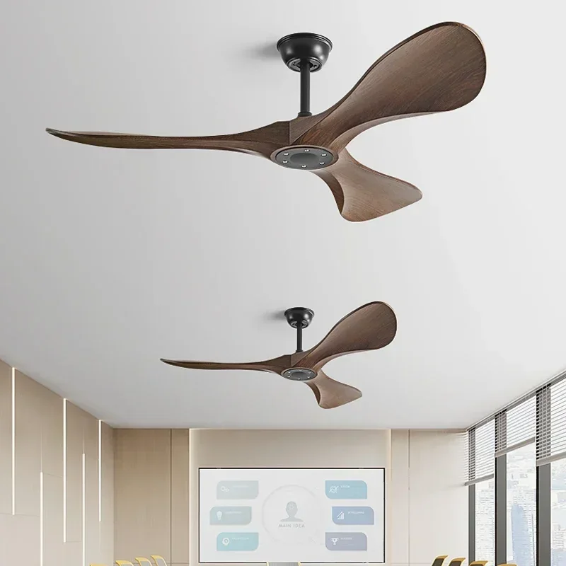 42 52 60 Inch Ceiling Fan 3 Blades Vintage Industrial ABS Ventilator No Light Remote Control for Coffee Shop Home Hotel Office