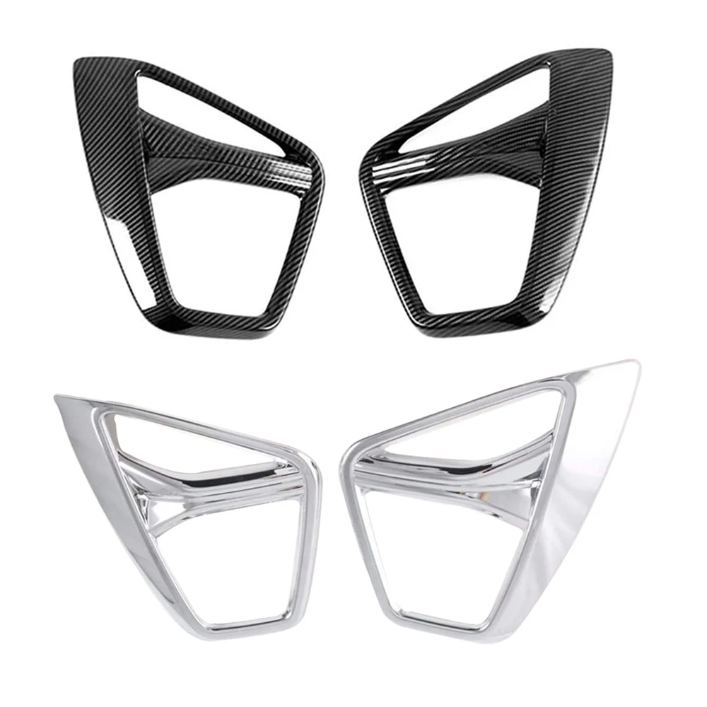 Car Accessories Carbon Fiber Chrome Front Fog Lamp Light Cover Trim for Chevrolet Blazer 2019-2021