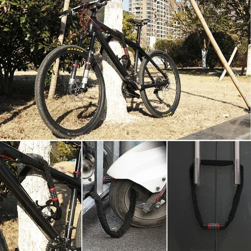 5 Digit Bicycle Lock Password Mountain Bike Portable Lock Chain Electric Bike Anti-theft Chain Safety  Bicycle Accessories