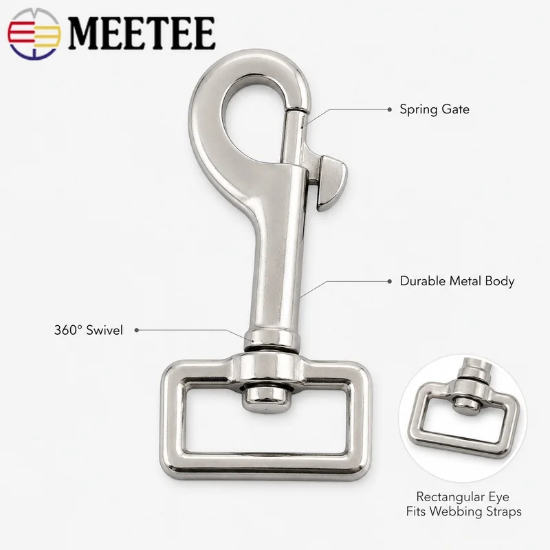 1Pc/2Pcs/5Pcs 17x60-42x107mm 316 Stainless Steel Swivel Snap Hook Durable Clasp for Dog Leash Bag Strap Outdoor Webbing Repair