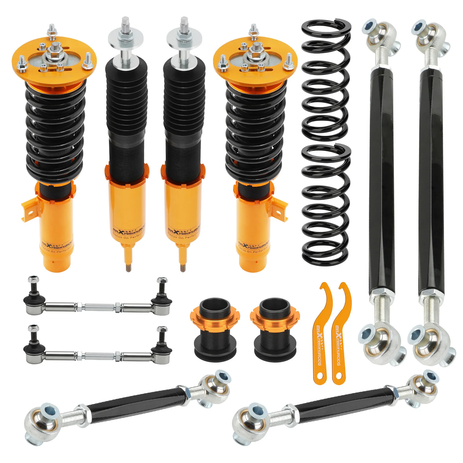 Adjustable Coilover Shock +Rear Camber Toe Arms For BMW 3 Series E90 E92 E93 RWD