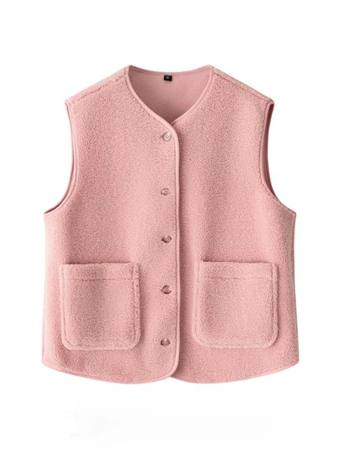 

2025 New round Ne Particle Fce Women's Vest Loose Svel Jaet Trendy Commute Sle Polyester Fiber Warmth Medium