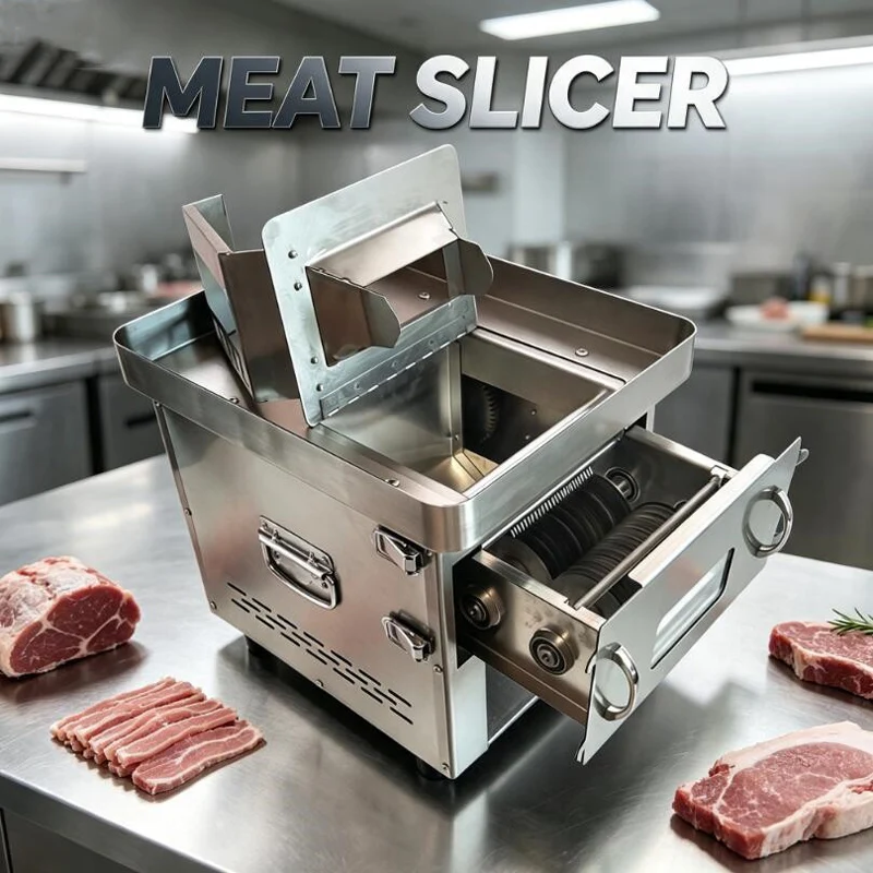 850W 220V Commercial Stainless Steel Meat Cutting Machine Tool Cutter Slicer Home Meat Grinder Electric Dicing Machine New