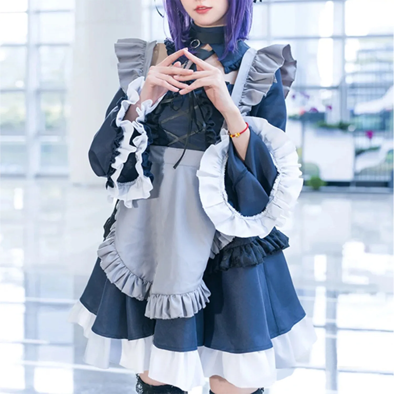 Anime meus vestidos querido Marin Kitagawa Traje Cosplay, Vestido de quimono japonês, Uniforme de empregada Lolita gótico preto, Terno de Halloween