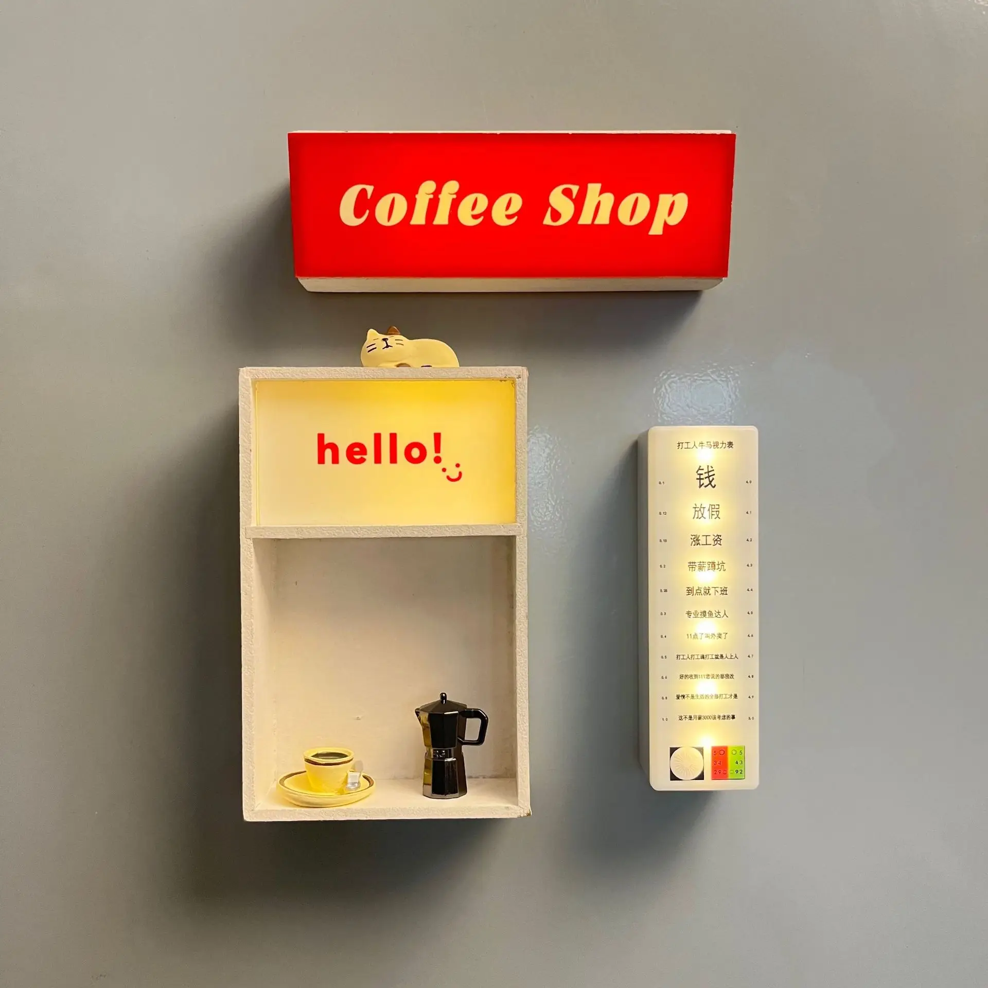 

Mini Refrigerator Sticker Luminous Shelf Simulation Miniature Model Toy Magnetic Ornament Home Decoration