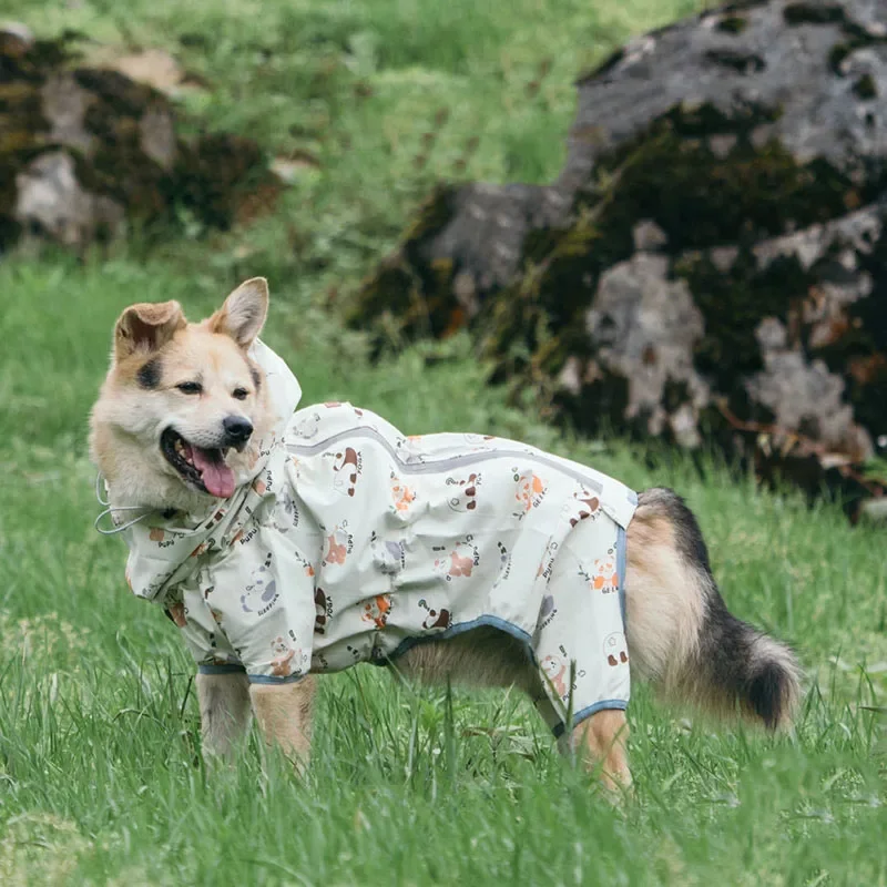 Summer New Pet Printed Raincoat Waterproof Hooded Polyester Material Full Body Wrap Poncho All Size Dog Cat Clothing Pet Apparel