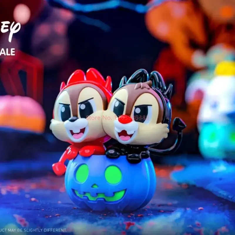 Genuíno disney mickey mouse e amigos abóbora série caixa cega caixa mistério presente de halloween brinquedo do miúdo figuras de ação mini figuras