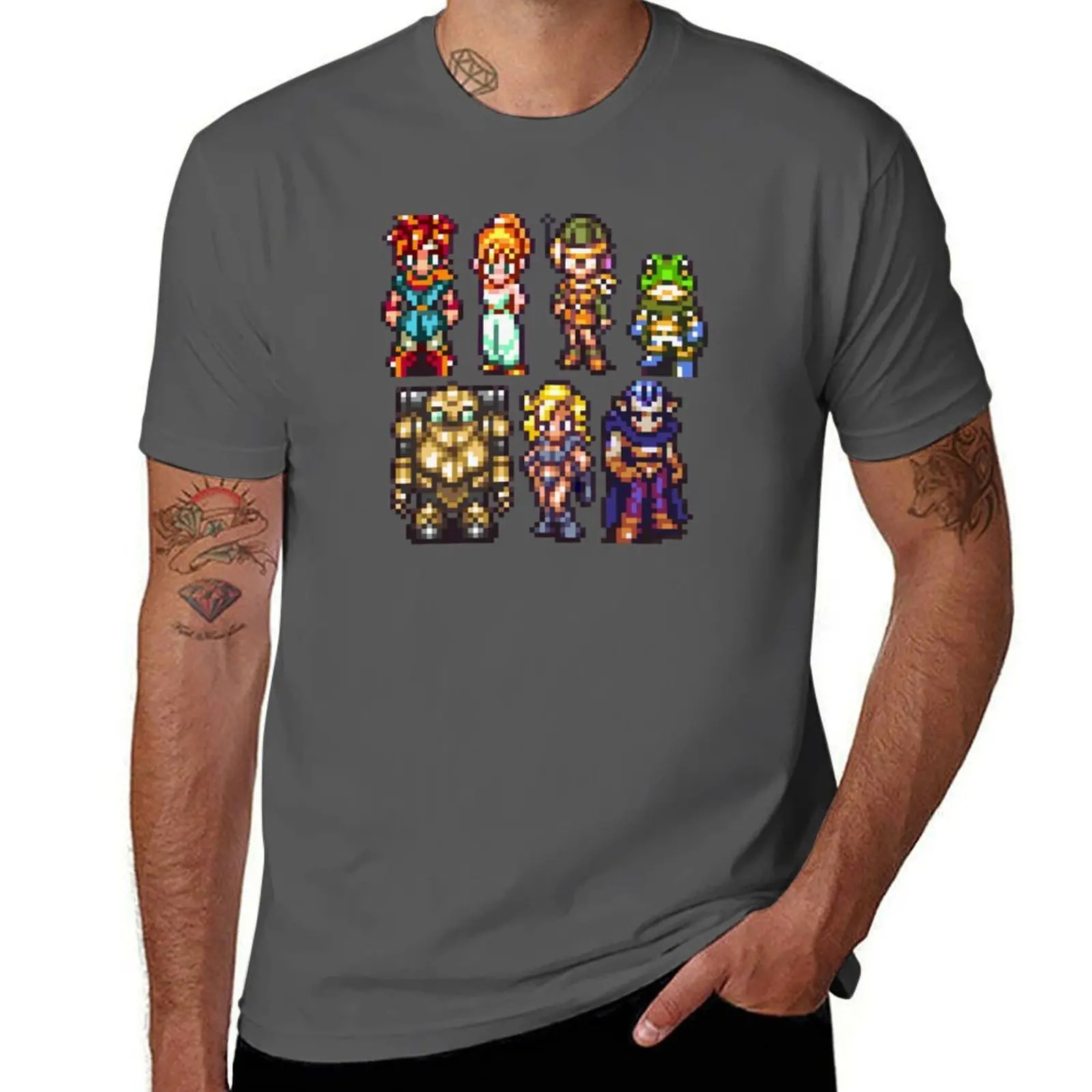 

Chrono Trigger Party Sprite T-Shirt black cotton t-shirt plain for man package cotton t shirts man 100% T-Shirt