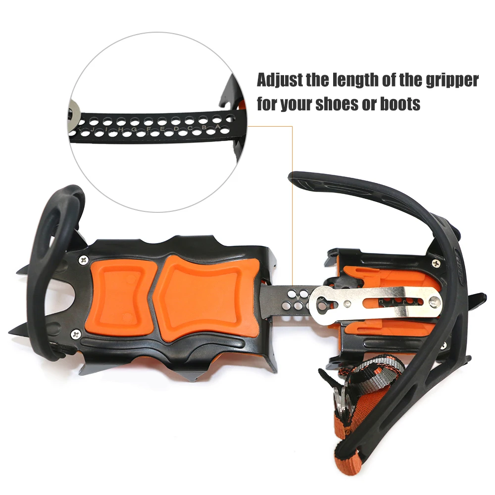 12 tooth professional crampons outdoor rock climbing ice fishing snow skid shoe cover mountaineering skid gear 12 teeth