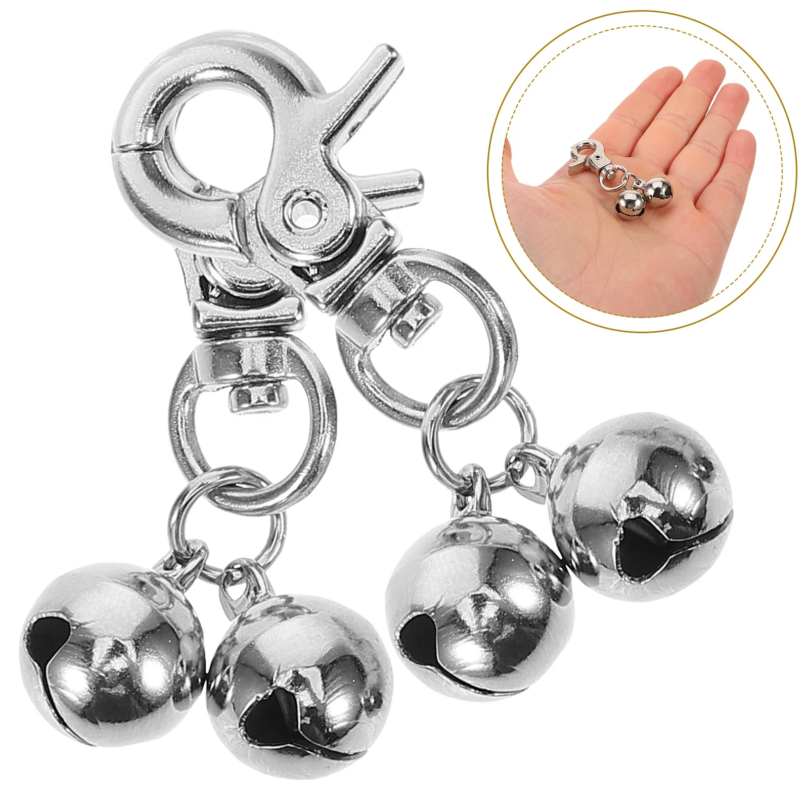 

2Pcs Pet Collar Hanging Bells Stainless Steel Crisp Sound for Dogs Cats Exquisite Collar Accessories Cat Supplies