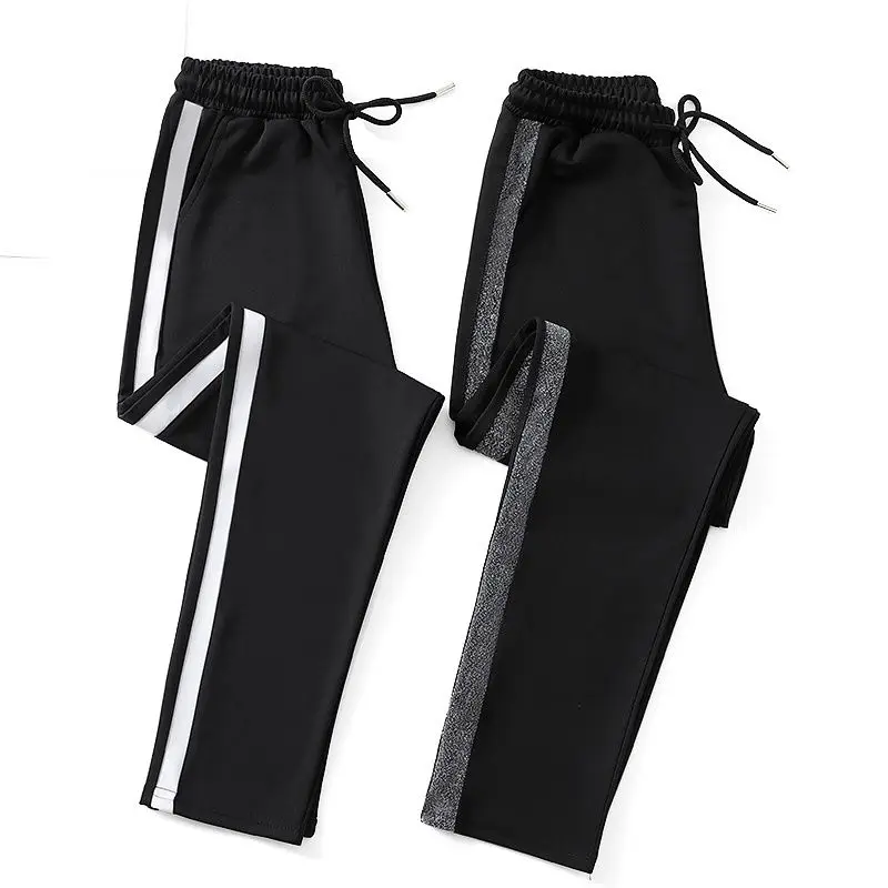 

Women's Workout Pants Student Gilrs Stripe Haren Pants Leggings Elastic Yoga Tight Pants Sports Wear