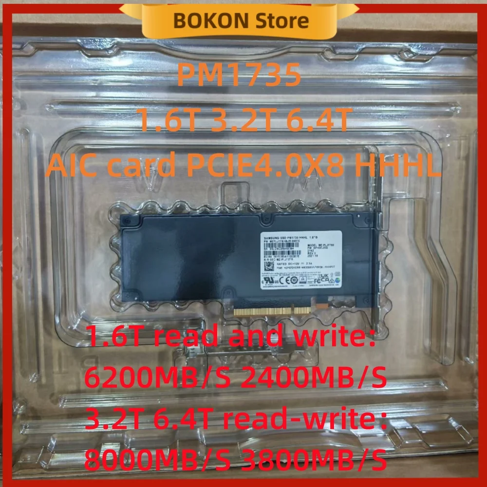 NEW Original For Samsung PM1735 1.6T 3.2T 6.4T HHHL PCIE4.0 AIC Card Enterprise Solid State for Dell HP SSD