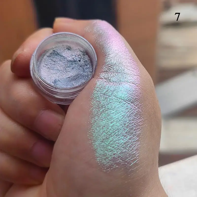 New Chameleon Chrome Powder Shimmer Eye Shadow Chameleon Manicure Powder Ultra Fine Blue/Purple Highlighter Professional Makeup