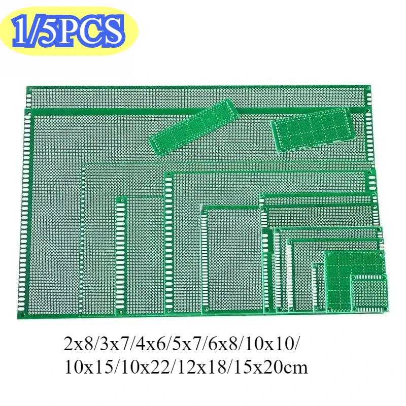 1/5Pcs Single Sided PCB 15x20 12x18 10x15 2x8 4x6 5x7 6x8cm Universal PCB Prototype Circuit Board for DIY Soldering Project