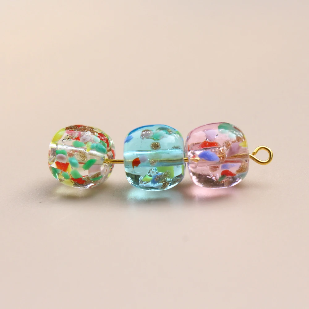 11×10mm Colorful Barrel Lampwork Bead Jewellery Making PinkGlass Beads Jewelry Bracelets Earring Necklace Diy Perles Bijoux Bulk