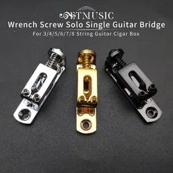 7Pcs Solo Single Guitar Bridge w/ Wrench Screw for 3/4/5/6/7/8 String Guitar Cigar Box Banjo Parts