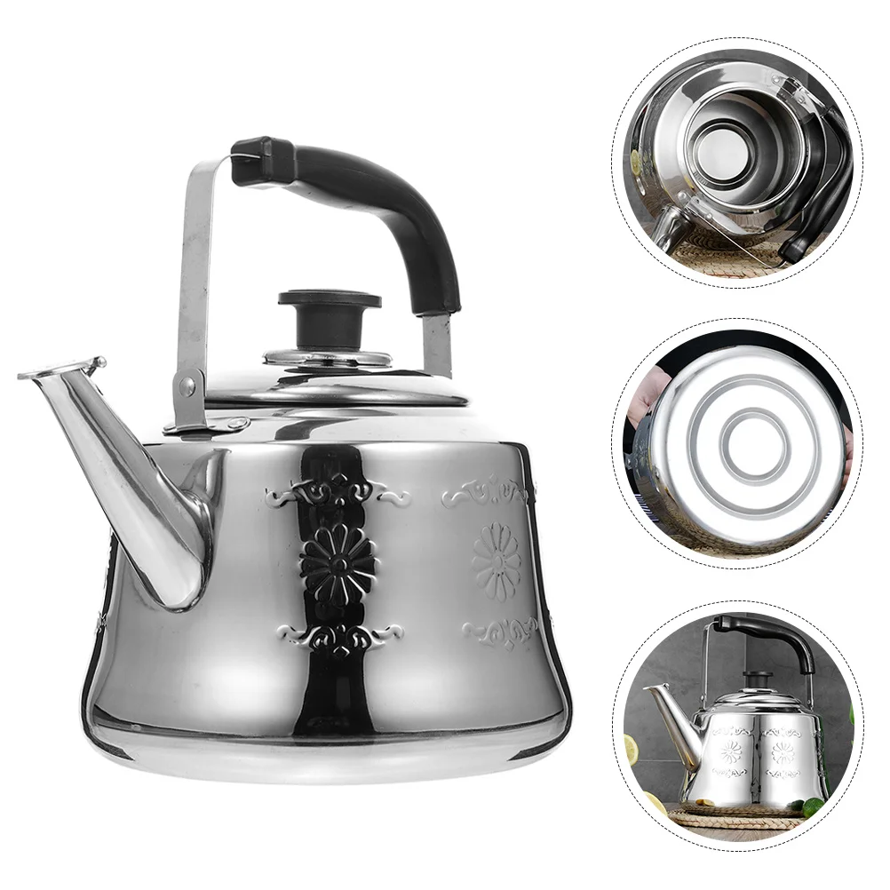 

Stainless Steel Stovetop Kettle Anti Scalding Handle Efficient Boiling Tea Accessory Household Kitchen Ware Gift