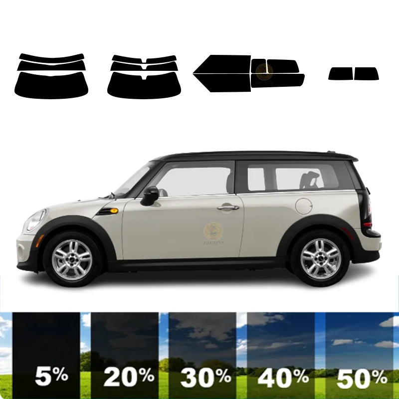 

precut Removable Window Tint Film For Car 100% UVR 5%-70%VLT Heat Insulation Carbon ﻿For MINI COOPER CLUBMAN 3DR COUPE 2008-2013