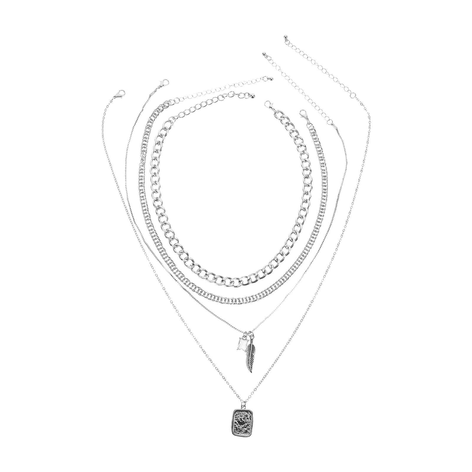 

Titanium Necklace for Men Durable Fashion Pendant Jewelry Chain Silver Color Gift Idea Lightweight Stylish Mens