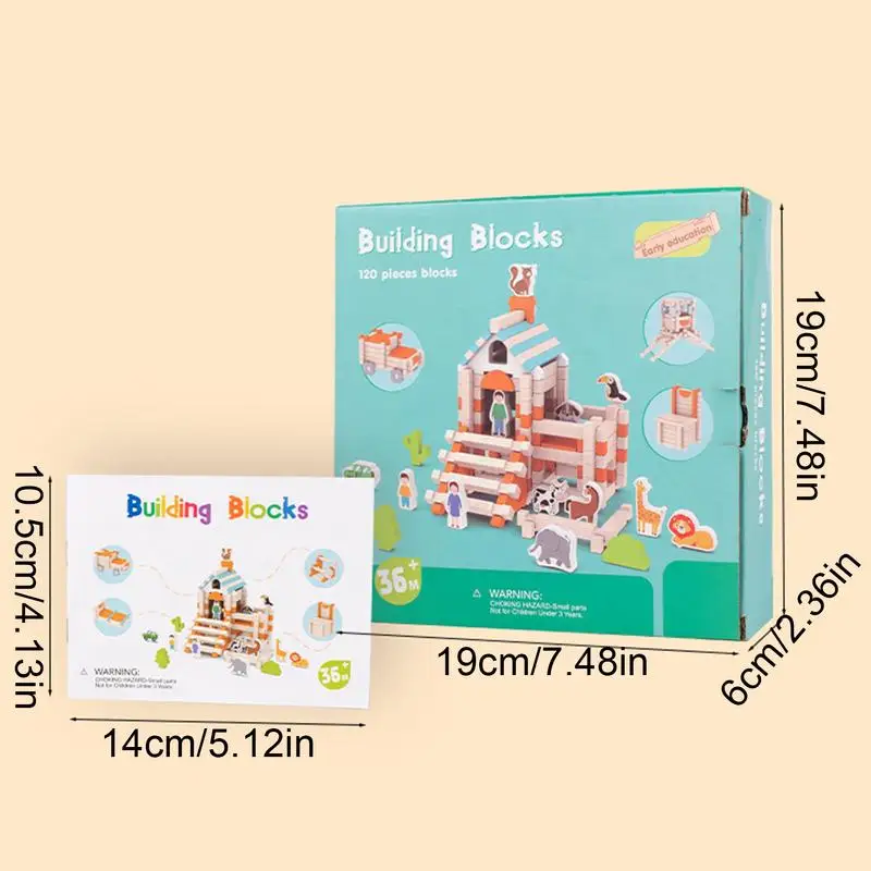Building Blocks For Toddler 1-3 Colorful Safe Fun Kids Building Blocks Educational Baby Travel Toys for Enhance Parent-Child