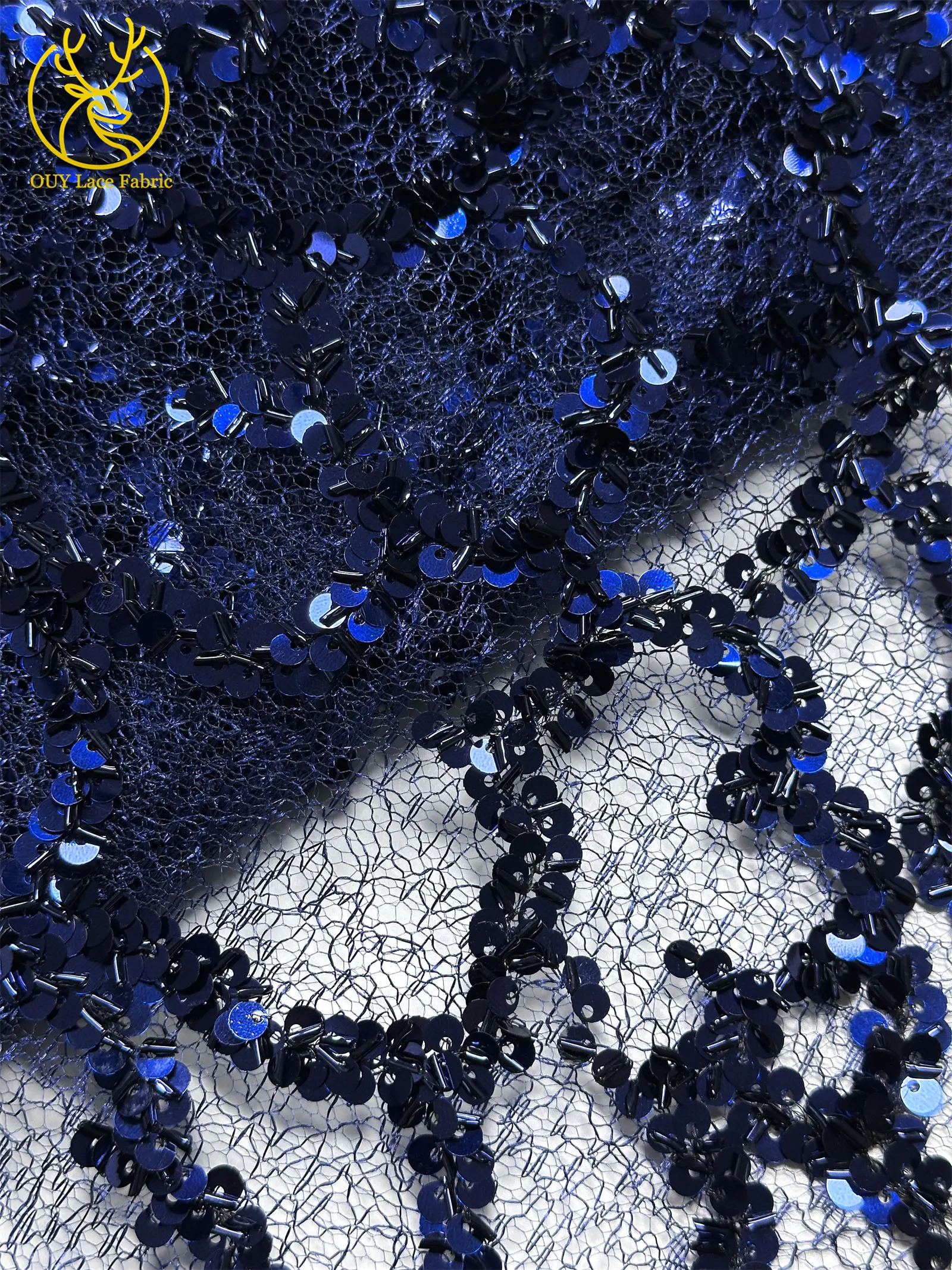 Großhandel Französischer Spitzenstoff 2026 Hochwertiger afrikanischer nigerianischer Pailletten-Spitzenstoff, geeignet für Partykleid-Nähmaterial – Detail 24