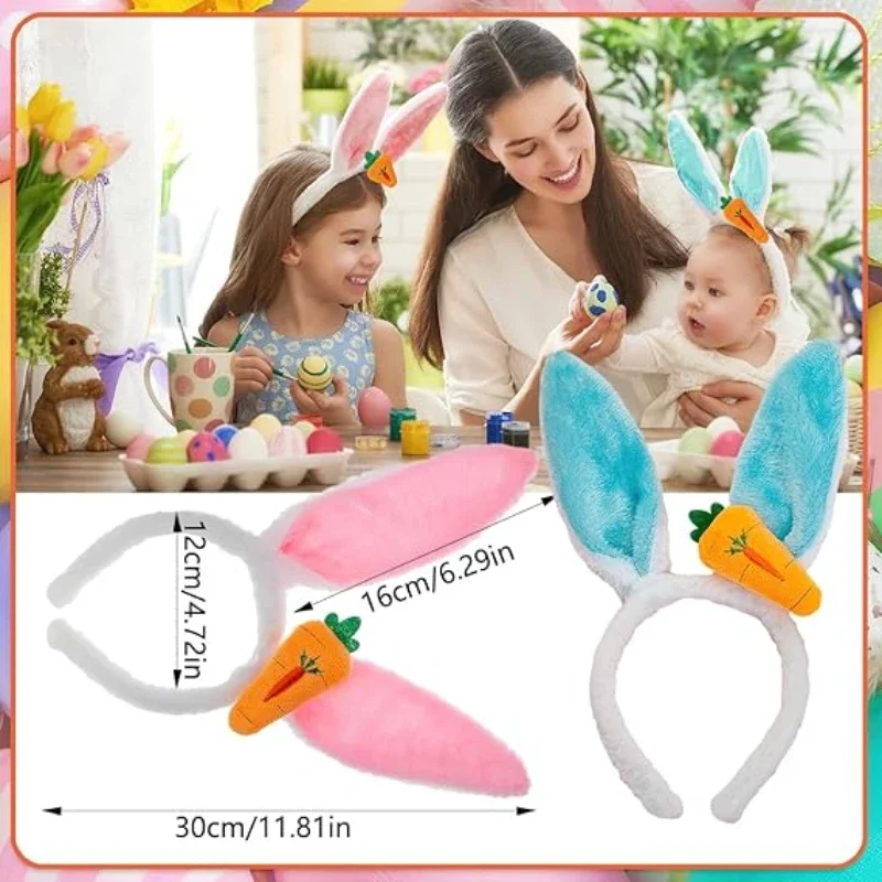 1-20 قطعة آذان أرنب الجزرة الإبداعية غسل عقال عيد الفصح هيرباند غطاء الرأس لطيف تأثيري إكسسوارات الشعر ديكور الحفلات