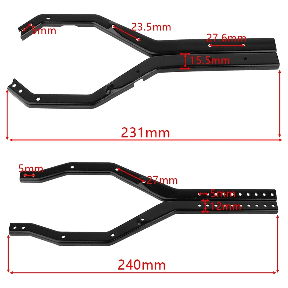 Heavy Duty Wheelbase Adjustable Metal Chassis Frame Rail Set for 1/10 RC Crawler Axial SCX10 III Gladiator Wrangler Upgrade Part