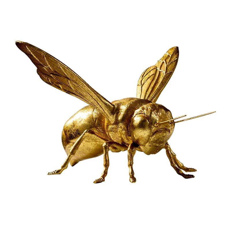 xx-Zinc Alloy Feet Resin Body Bee Cricket Manti Statue Decoration Home Livingroom Ornaments Specimen Museum Insect Crafts