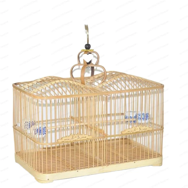 

Большое пространство с держателем для человечества, клетка для конников из натурального бамбука ручной работы, посуда для песен, подарки для пожилых людей и детей