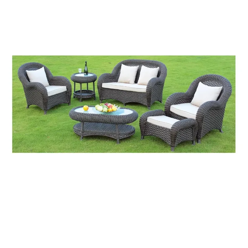 Modern Outdoor Patio Garden Furniture Set with Aluminum Frame and Rattan Wicker Durable Rattan Construction