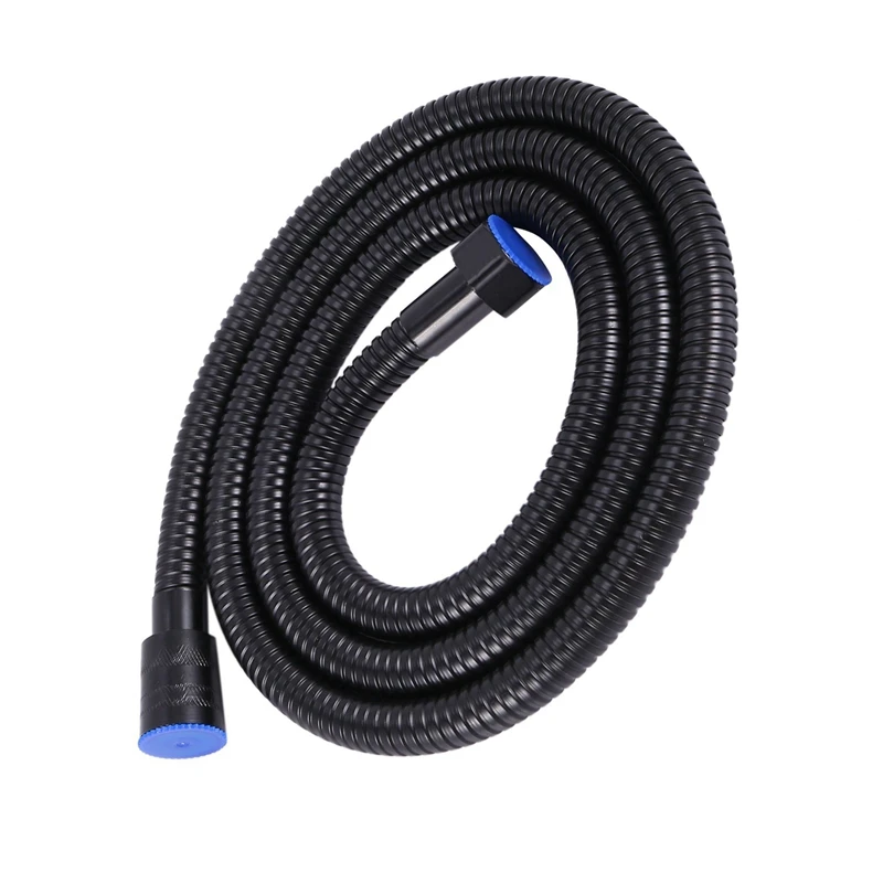 Manguera de ducha negra de 150Cm, tubo de ducha de acero inoxidable, manguera de baño dorada Flexible, plomería brillante, 10 Uds.