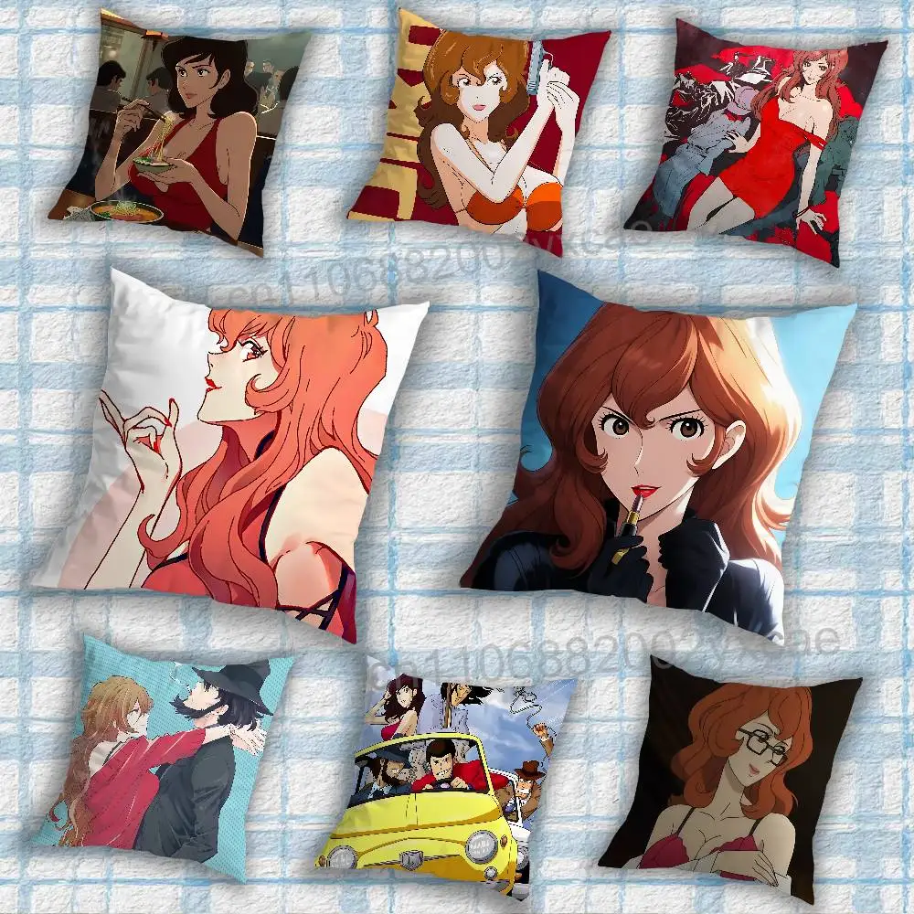 

cartoon Mine Fujiko Lupin 3 Pillow Case Office Cushions Suitable For Sofa Car Bedroom Decorative Cushion Cover
